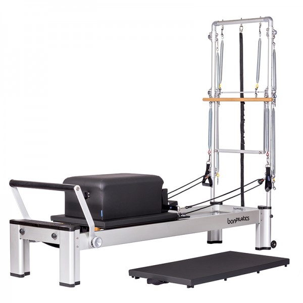 Moniteur Reformer avec tour en aluminium : idéal pour effectuer plusieurs exercices de force et d'élasticité (tapis et boîte inclus) Moniteur Reformer avec tour en aluminium : idéal pour effectuer plusieurs exercices de force et d'élasticité (tapis et boîte inclus)